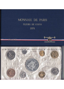 1974 - FRANCIA 8 Monete + 50 Franchi in Argento Fdc
